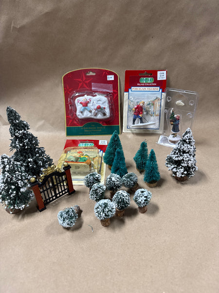 Lot Of Christmas Village Accessories