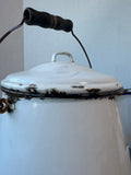 White Enamelware Vintage Metal Coffee Pot