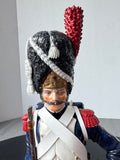 Grenadier a Pied de la Garde Van Gerdinge Sitzendorf Porcelain French Soldier with Wooden Base & Box