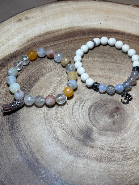 Two Elastic Band Beaded Bracelets