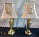 Pair of Lightweight Brass Table Lamps (WORKS)