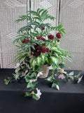 Faux Florals & Greenery in Resin Pot