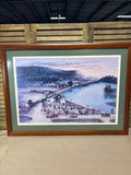 View of Glass Lake Folk Art Print by Joseph Hidley