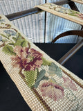 Wooden Vintage Floral Needlepoint Folding Luggage Rack