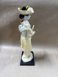 Japanese Bride Doll On Wooden Stand With Fan