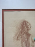 “Brigitte” Nude Woman Sketch Lithograph By Connie King - Numbered And Signed