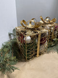 Four Piece Christmas Table Centerpiece // Presents And Garland