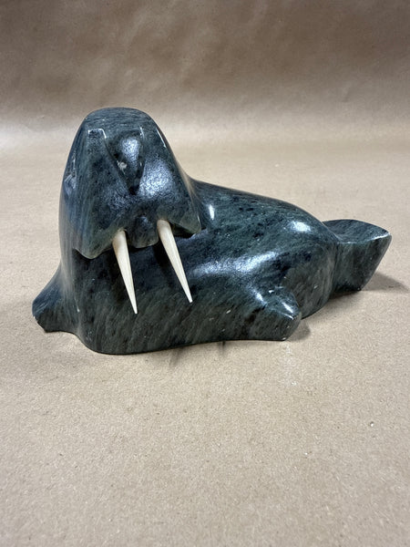 Handcarved Soapstone Walrus Signed By Artist
