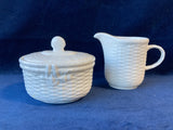 Wedgewood Nantucket Basket Bone Creamer & Sugar Dish Set