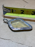 Sterling & Glass Pendant with Cross Impression