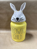 Rae Dunn Flower Child Bunny Cookie Jar