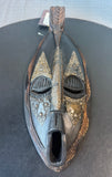 Ghanaian Wooden Mask with Intricate Metal Inlay (B)