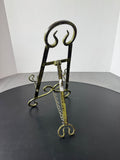 Distressed Green Wrought Iron Scroll Table Top Display Easel