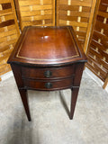 Mahogany Association Inc. Leather Inlay End Table with Drawer