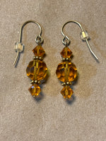 Faceted Yellow Beaded Earrings