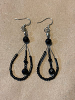 Black Beaded Earrings