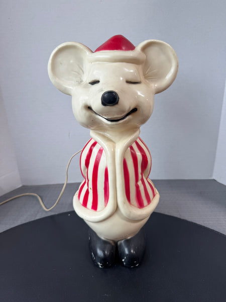 Santa Mouse Vintage Blow Mold (WORKS)