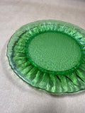 (A) Green Morgantown Crinkle Glass Desert Plate