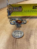 Sterling Scorpion & Amber Pendant