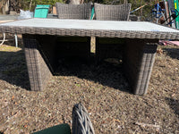 Rattan Patio Set: Table with 6 Chairs with Cushions