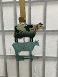 Metal Cow Ornaments, 2 pc