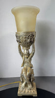 Gilded Heavyweight Resin Monkey Hurricane Lamp (WORKS)
