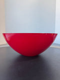 Signed Peter Svarrer for Holmegaard Red Glass Cocoon Bowl