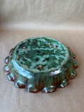 Green And Brown Glazed Pie Dish