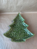 Ceramic Botanical Green Christmas Tree Plate // 2 Available // PRICED INDIVIDUALLY