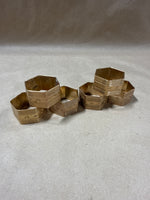 Set Of 6 Copper Hexagon Napkin Rings