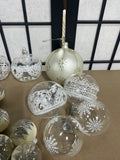 20 pc Clear Glass/Gold Ornaments, Lot D