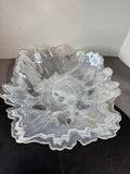 White Swirl Murano Glass Centerpiece Bowl
