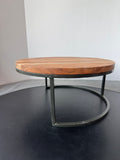 Rustic Round Metal & Wooden Platform Style Plant Stand (B)