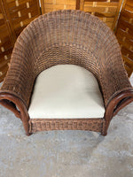 Brown Rattan/Wicker Chair with Cushion