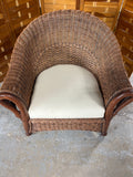 Brown Rattan/Wicker Chair with Cushion