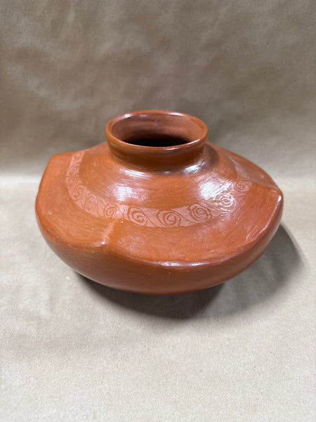 Mexican Red Clay Wavy Vase