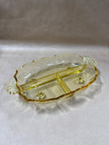Baroque Yellow Topaz Fostoria Footed Dish
