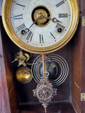 Victorian Eastlake Style Vintage Wooden Parlor Clock with Key