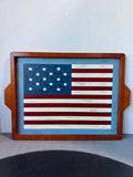 Warren Kimble Sakura Spirit of the Flag Folk Style Serving Tray