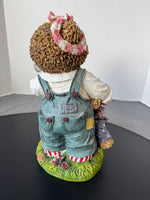 Bear in Overalls Vintage Lightweight Resin Statue