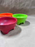 Set Of 3 Colorful Guacamole Footed Bowls