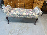 Upholstered Bench with Floral Fabric