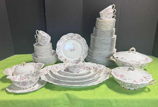 65-Piece Haviland & Co. Limoges France Schleiger 32A Floral China Set