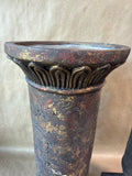 Antique Style Pillar Candle Holders - Pair