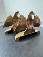 Pair of Antique James Graham 13 Star Solid Bronze Eagle Bookends