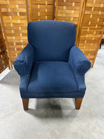 Ethan Allen Blue Upholstered Chair with Arm Covers