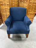 Ethan Allen Blue Upholstered Chair with Arm Covers
