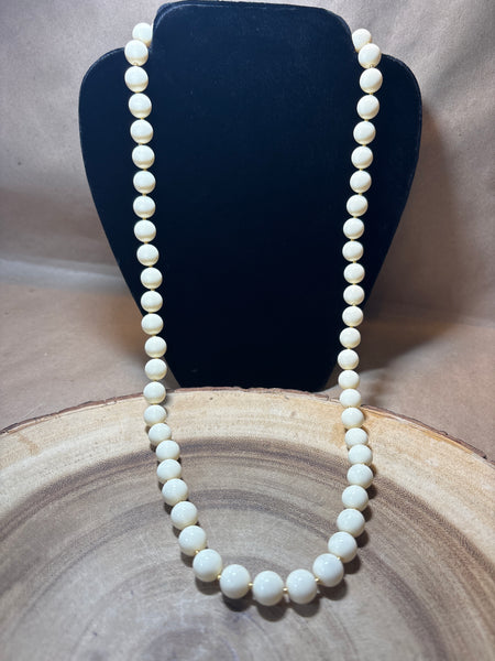 Ivory & Gold Beaded Necklace