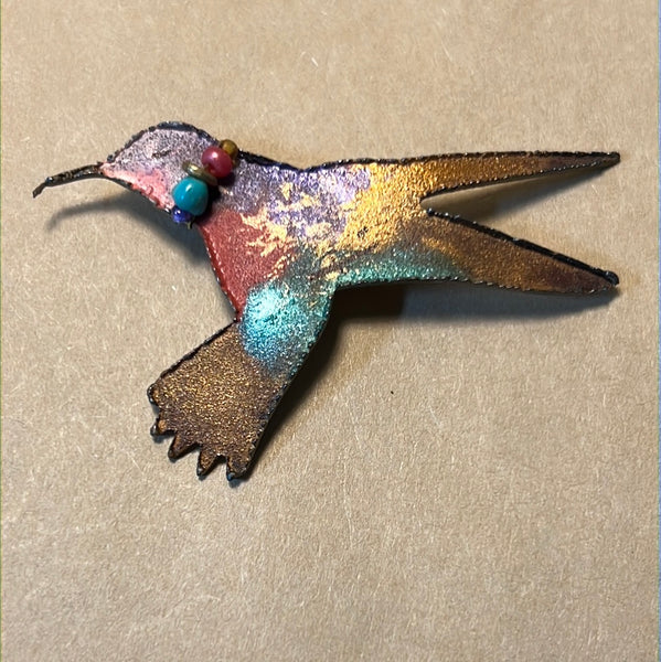 Metal Hummingbird Pin