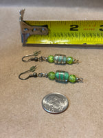 Green Beaded Earrings